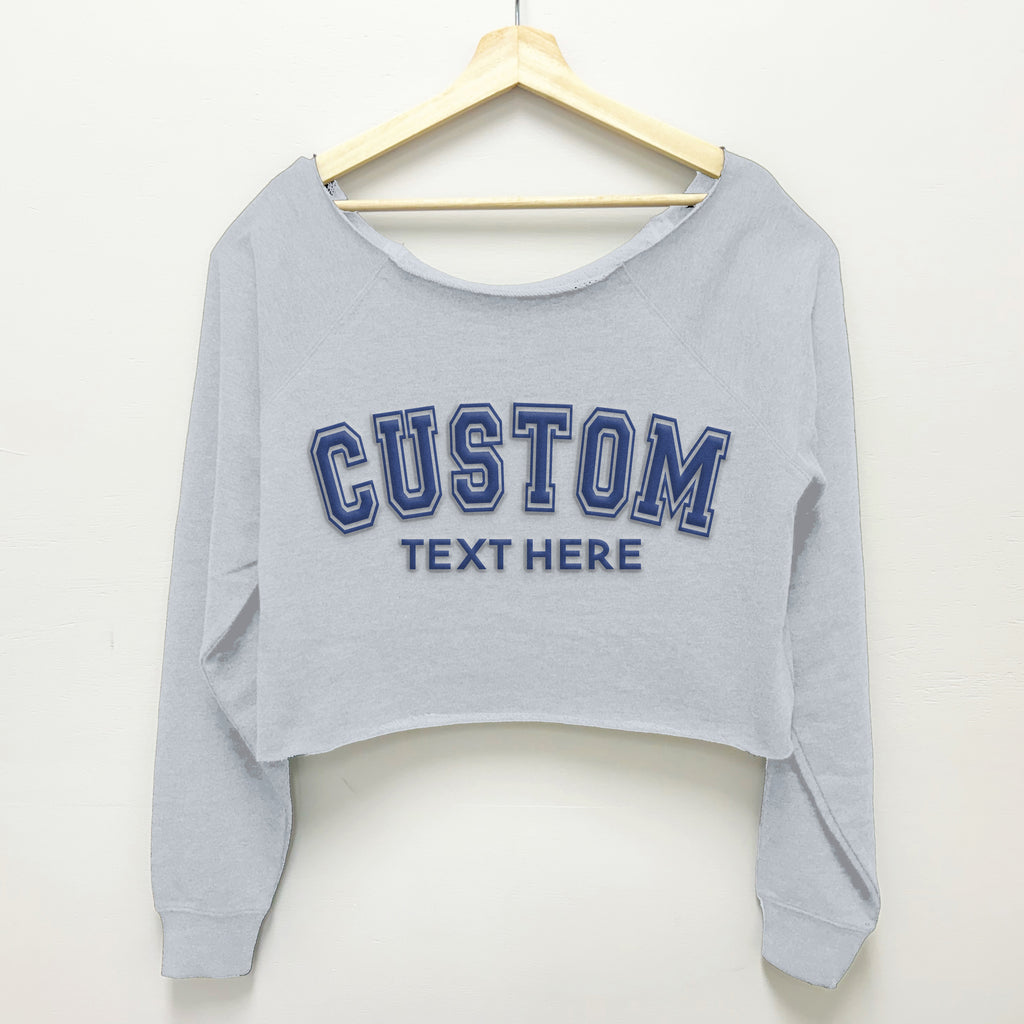 CUSTOM Cropped Off Shoulder Lightweight Sweatshirt