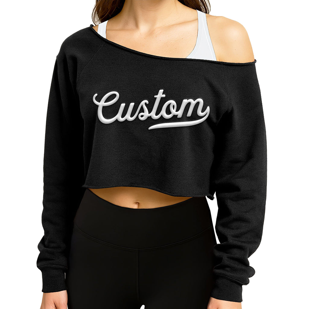 CUSTOM Cropped Off Shoulder Lightweight Sweatshirt