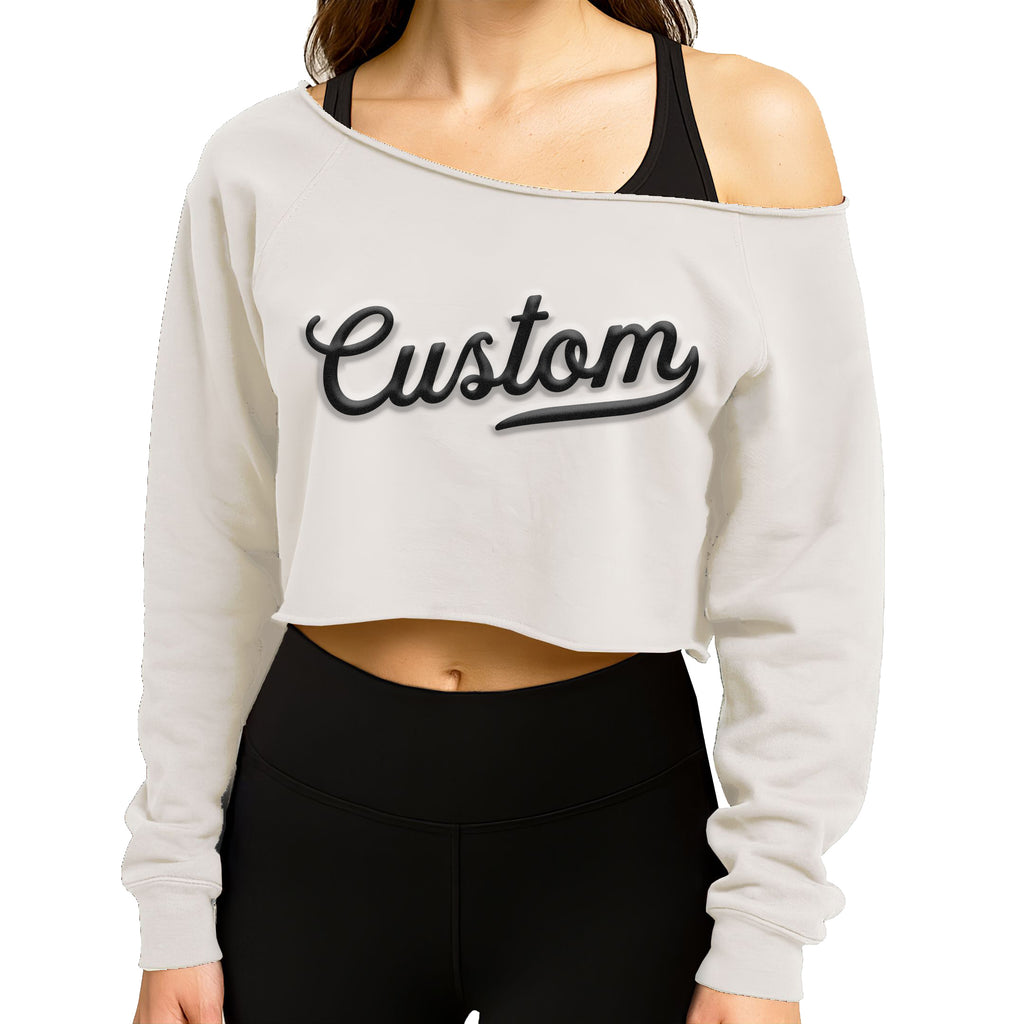 CUSTOM Cropped Off Shoulder Lightweight Sweatshirt