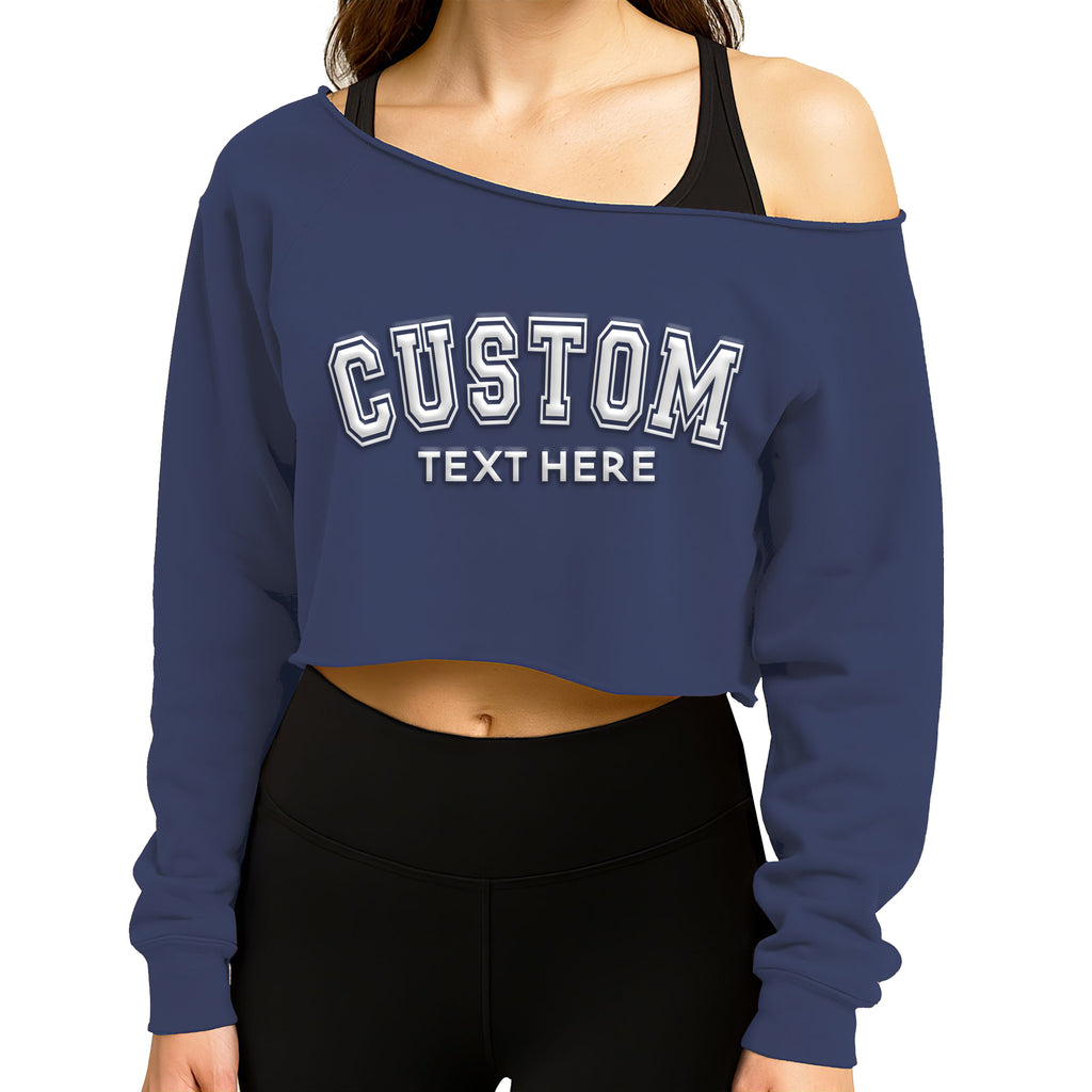 CUSTOM Cropped Off Shoulder Lightweight Sweatshirt