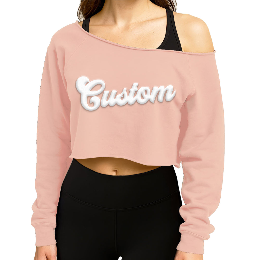 CUSTOM Cropped Off Shoulder Lightweight Sweatshirt