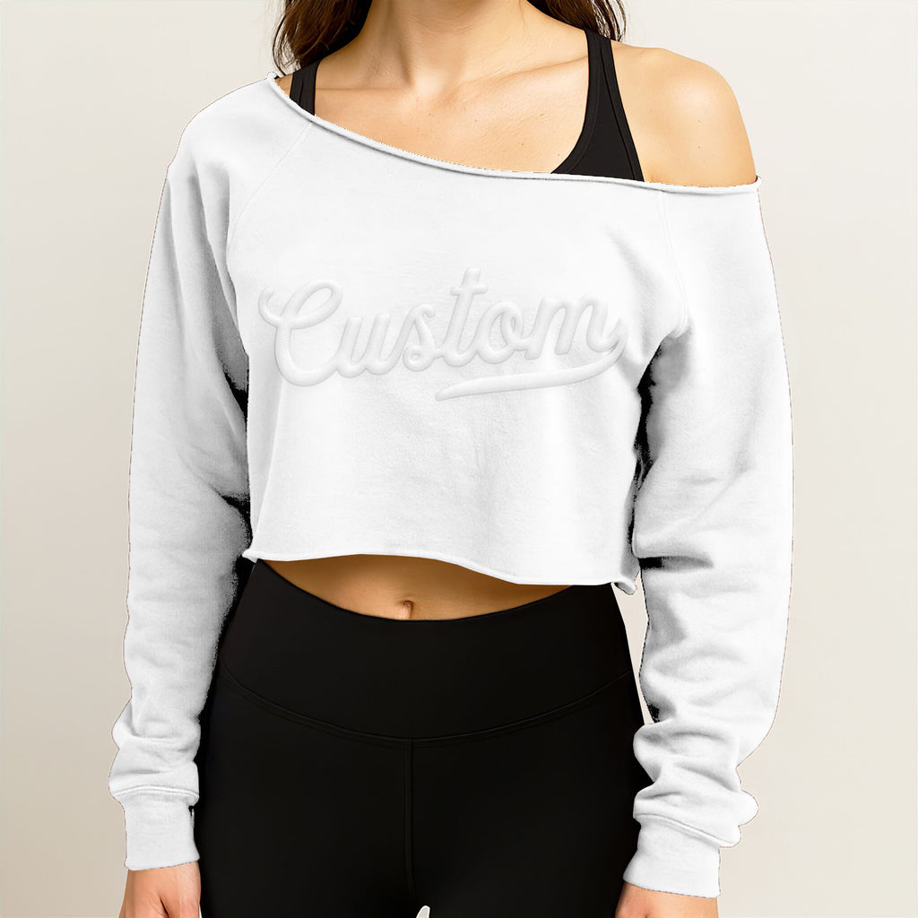 CUSTOM Cropped Off Shoulder Lightweight Sweatshirt