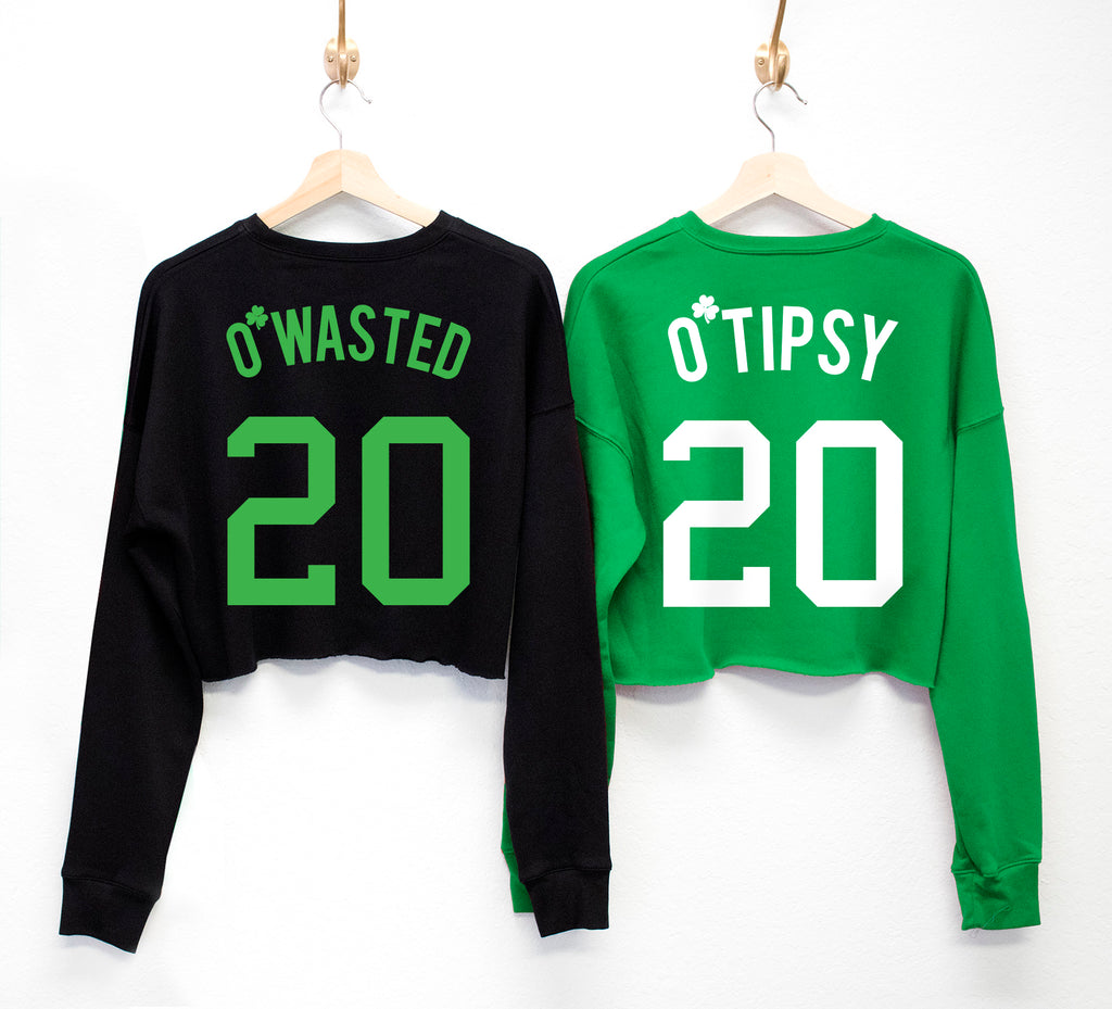 O'Wasted St. Patrick's Day Cropped Sweater - 6 Names to Pick