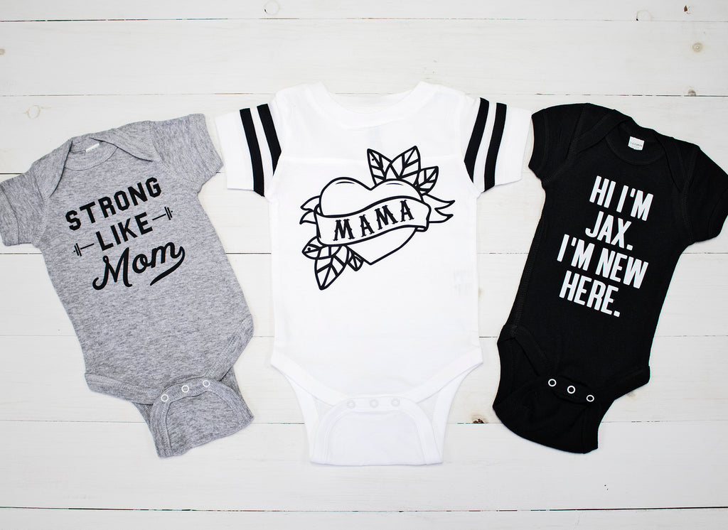 New Baby Boy Bodysuit Welcome Set - Custom Name