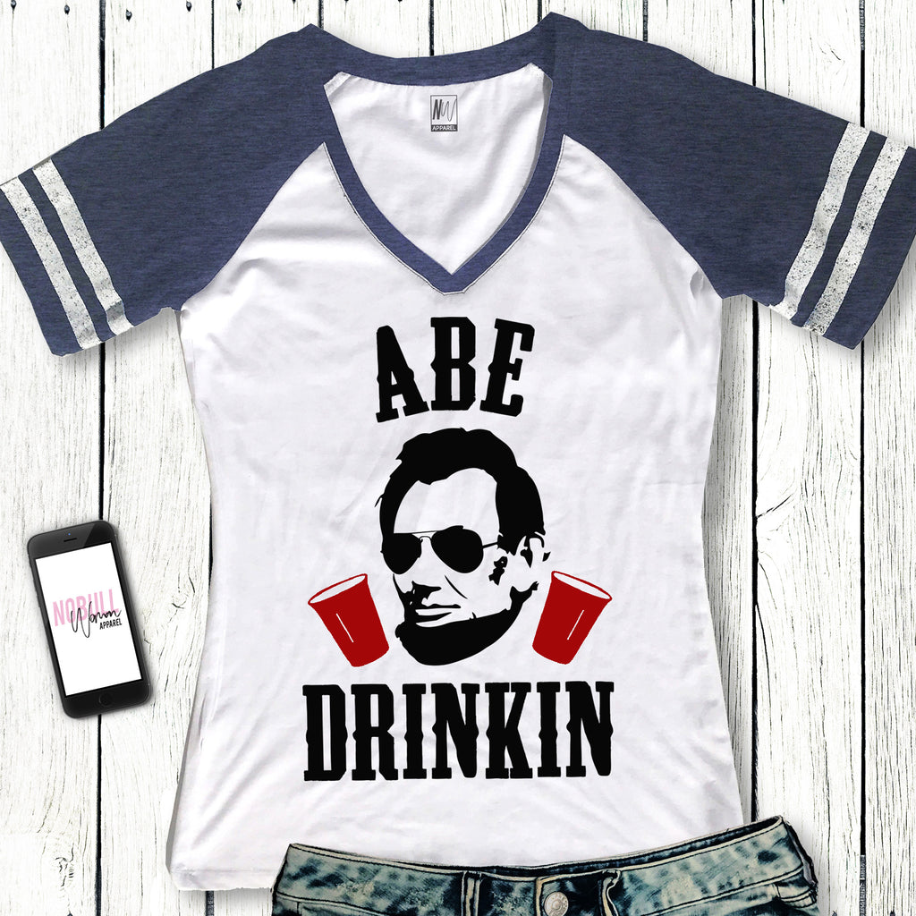 MOUNT SLOSHMORE 4th of JULY Shirt White V-neck