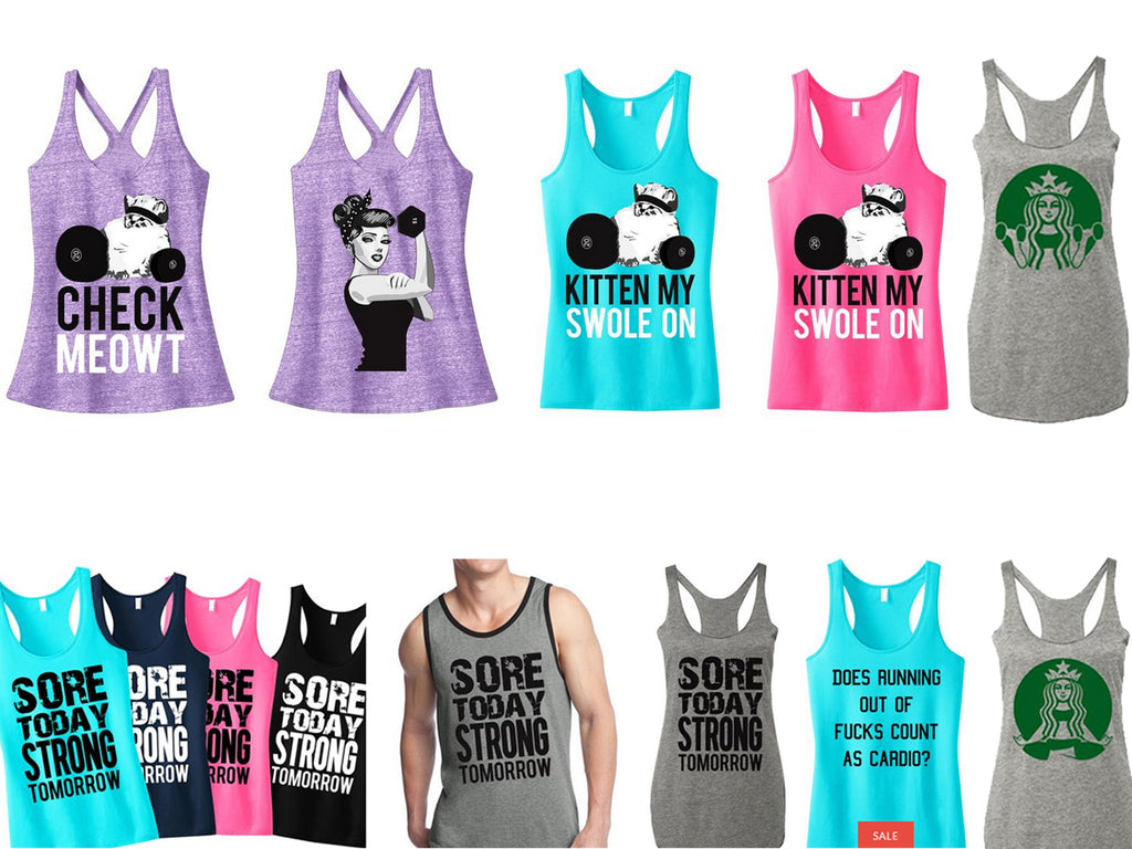 3 WORKOUT Fitness Tank Tops 20% OFF Bundle Deal