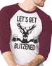 LET'S GET BLITZENED Christmas Baseball Tee Burgundy Unisex- Pick Version