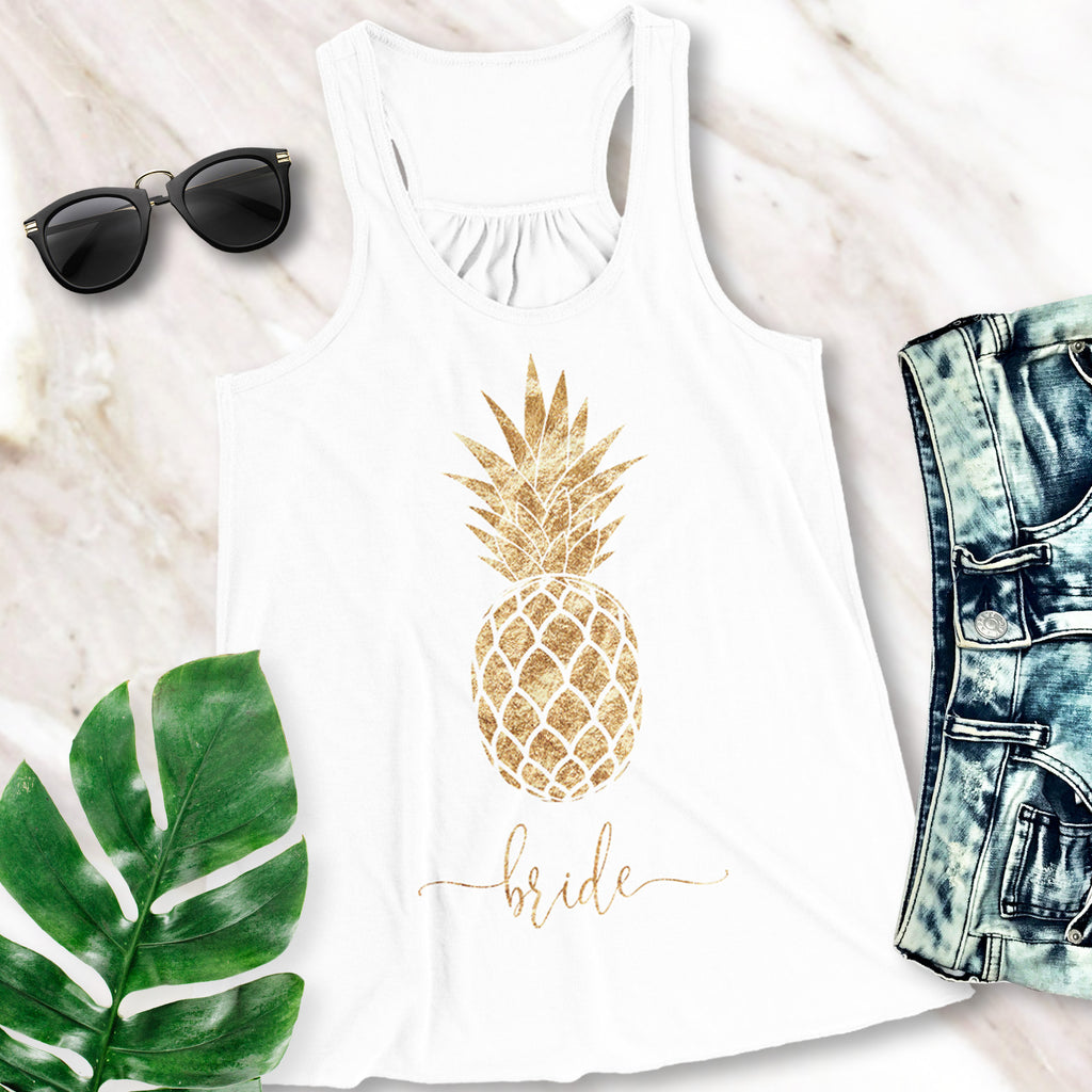 GOLD PINEAPPLE BRIDAL TANK TOP - PICK COLOR