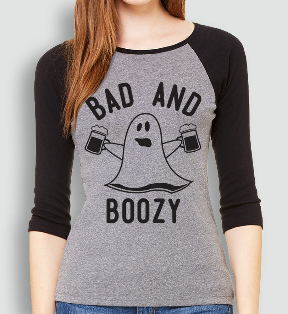 BAD & BOOZY Mugs Halloween Baseball Tee - Pick Color