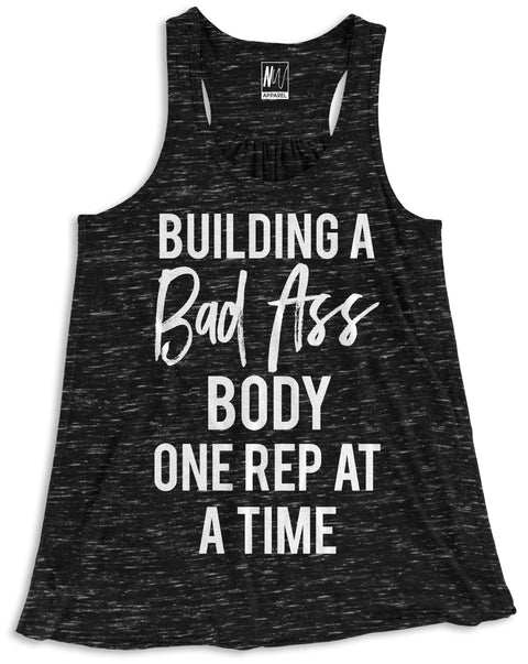 Building a Bad As* Body Tank Top Black Marble