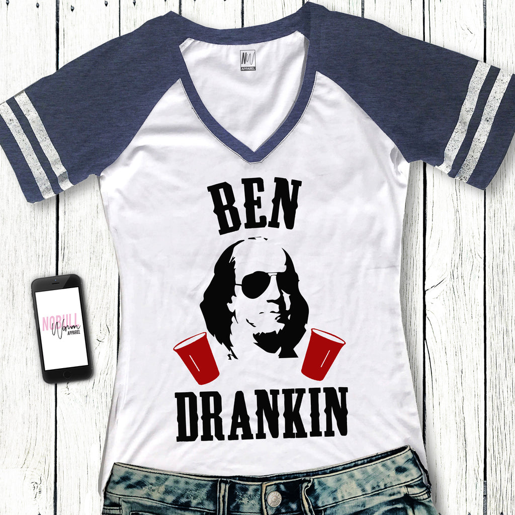 MOUNT SLOSHMORE 4th of JULY Shirt White V-neck