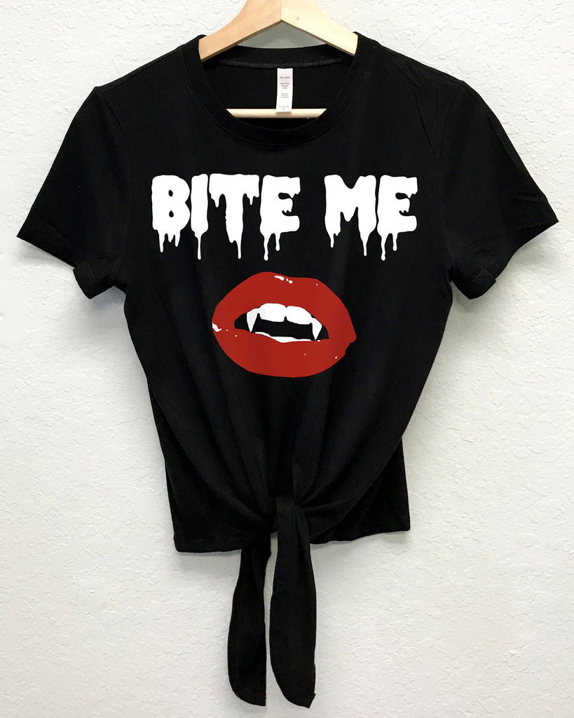 BITE ME Vampire Lips Crop Top