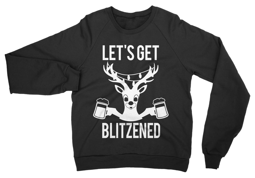 LET'S GET BLITZENED Christmas Sweater BEER Version Men or Women - Pick Color