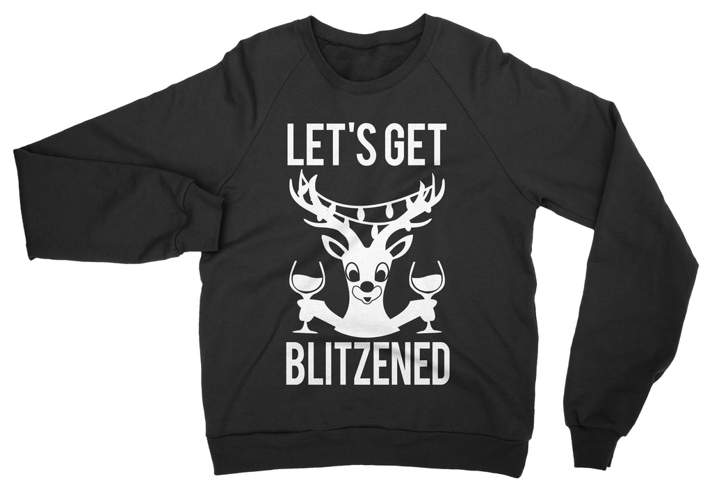 LET'S GET BLITZENED Christmas Sweater Glasses Version Men or Women - Pick Color