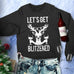 LET'S GET BLITZENED Christmas Sweatshirt Unisex Crew Neck - Pick Wine or Beer