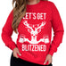LET'S GET BLITZENED Christmas Sweatshirt Unisex Crew Neck - Pick Wine or Beer