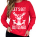 LET'S GET BLITZENED Christmas Sweatshirt Unisex Crew Neck - Pick Wine or Beer