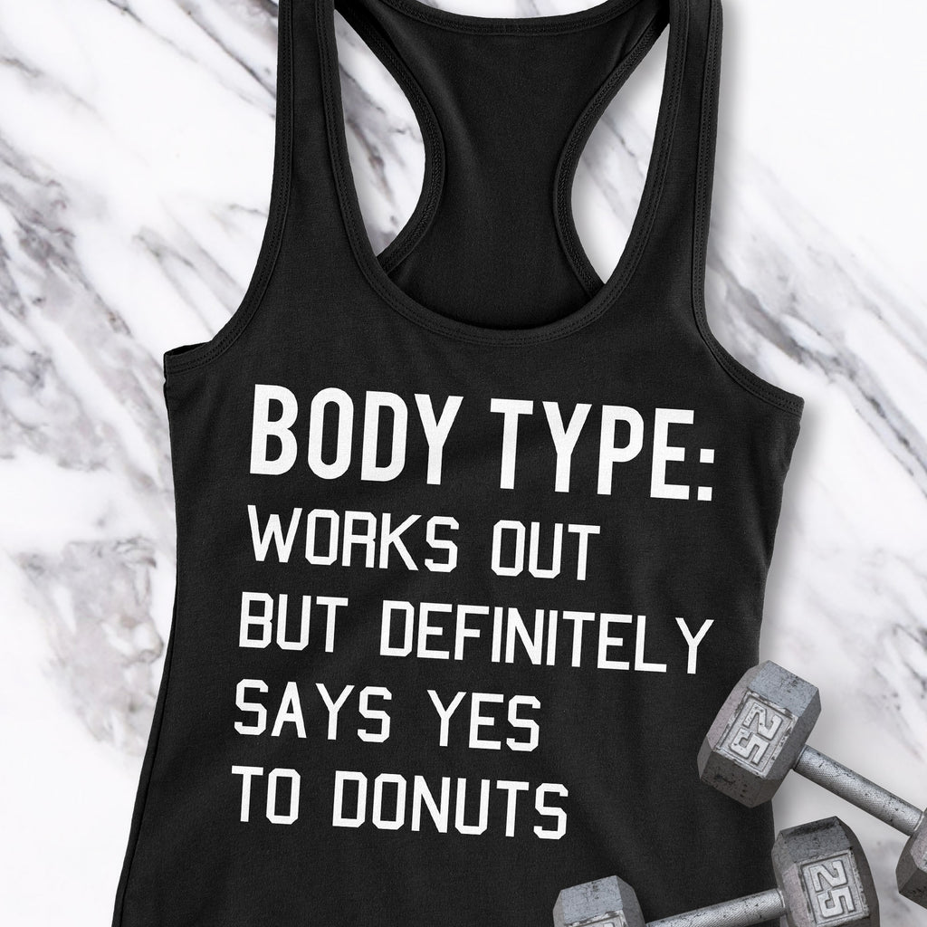 BODY TYPE Loves Tacos Black Racerback Tank Top