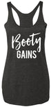 Booty Gains Racerback Tank Top - Charcoal Heather