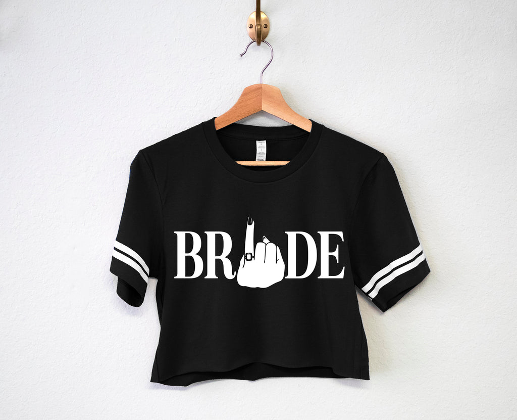 BRIDE RING FINGER Shirt Crop Top