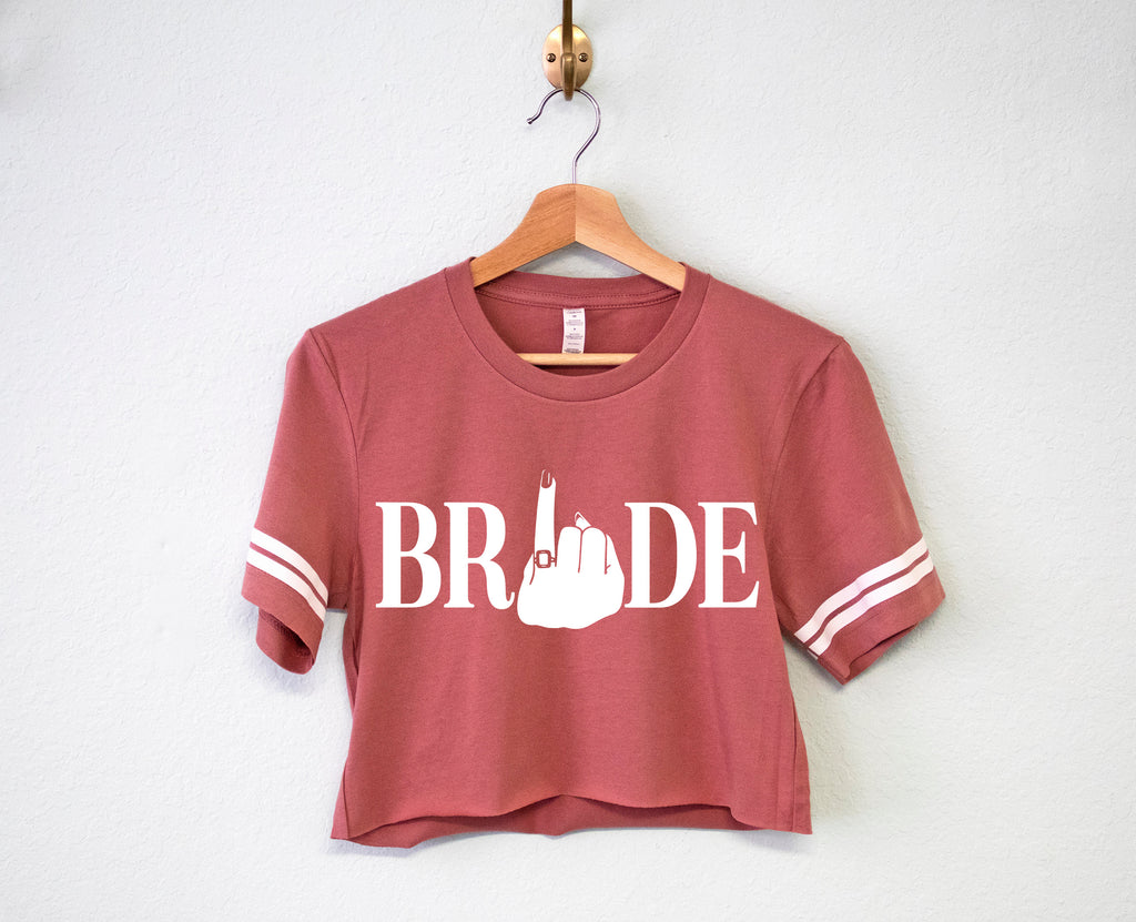 BRIDE RING FINGER Shirt Crop Top