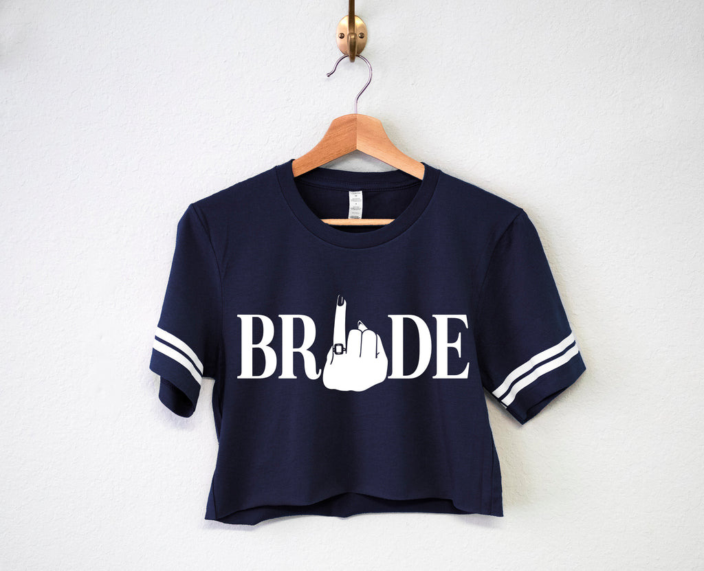 BRIDE RING FINGER Shirt Crop Top