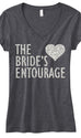 BRIDE'S ENTOURAGE GLITTER Shirt Gray V-neck