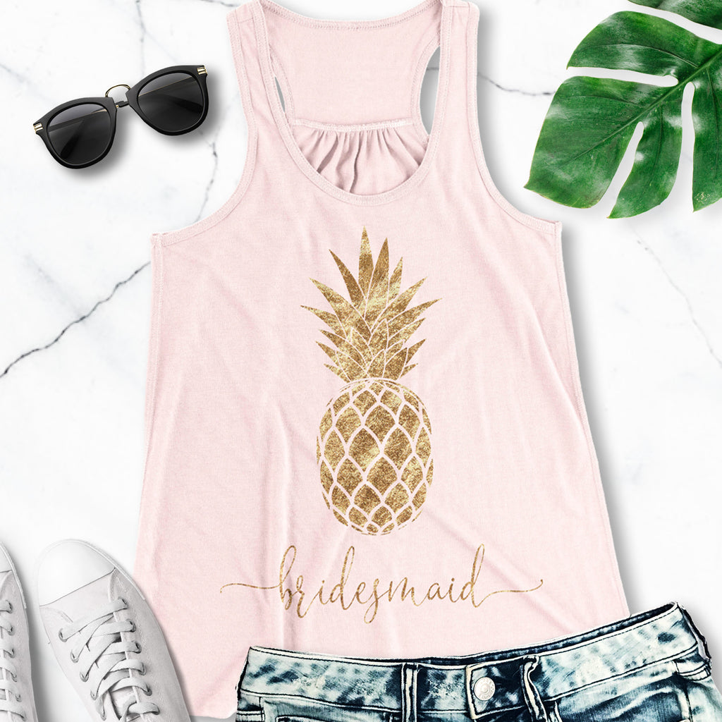 GOLD PINEAPPLE BRIDAL TANK TOP - PICK COLOR
