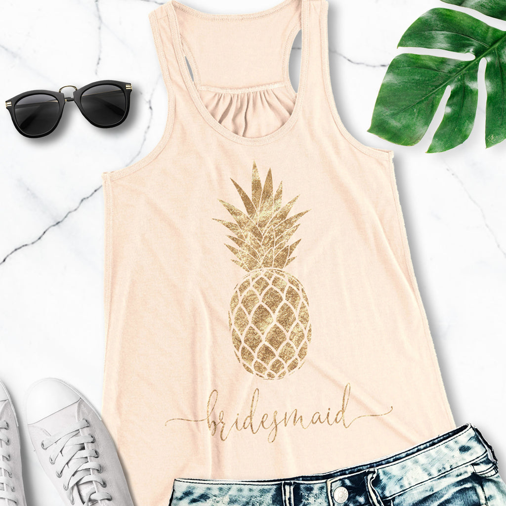GOLD PINEAPPLE BRIDAL TANK TOP - PICK COLOR