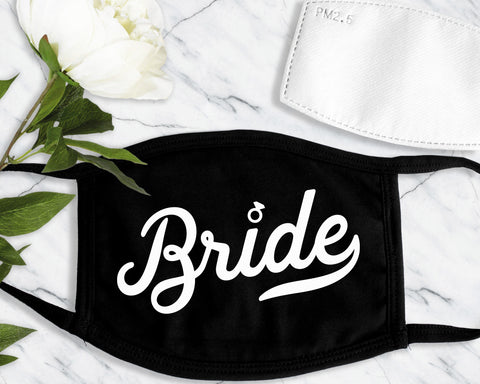 BRIDE & GROOM Face Masks with Filter Pocket and 1 Filter