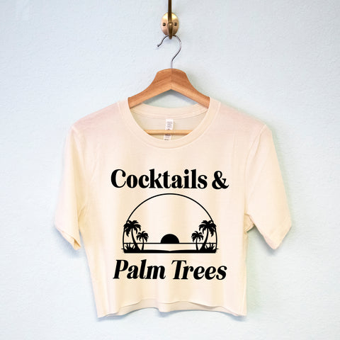COCKTAILS & PALM TREES Women's Beach Shirt