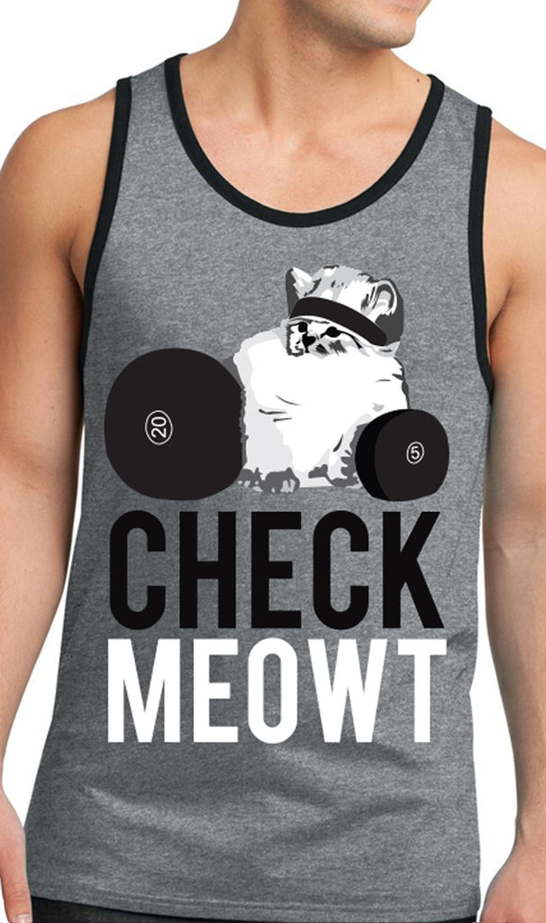 Men's CHECK MEOWT Gray Tank Top