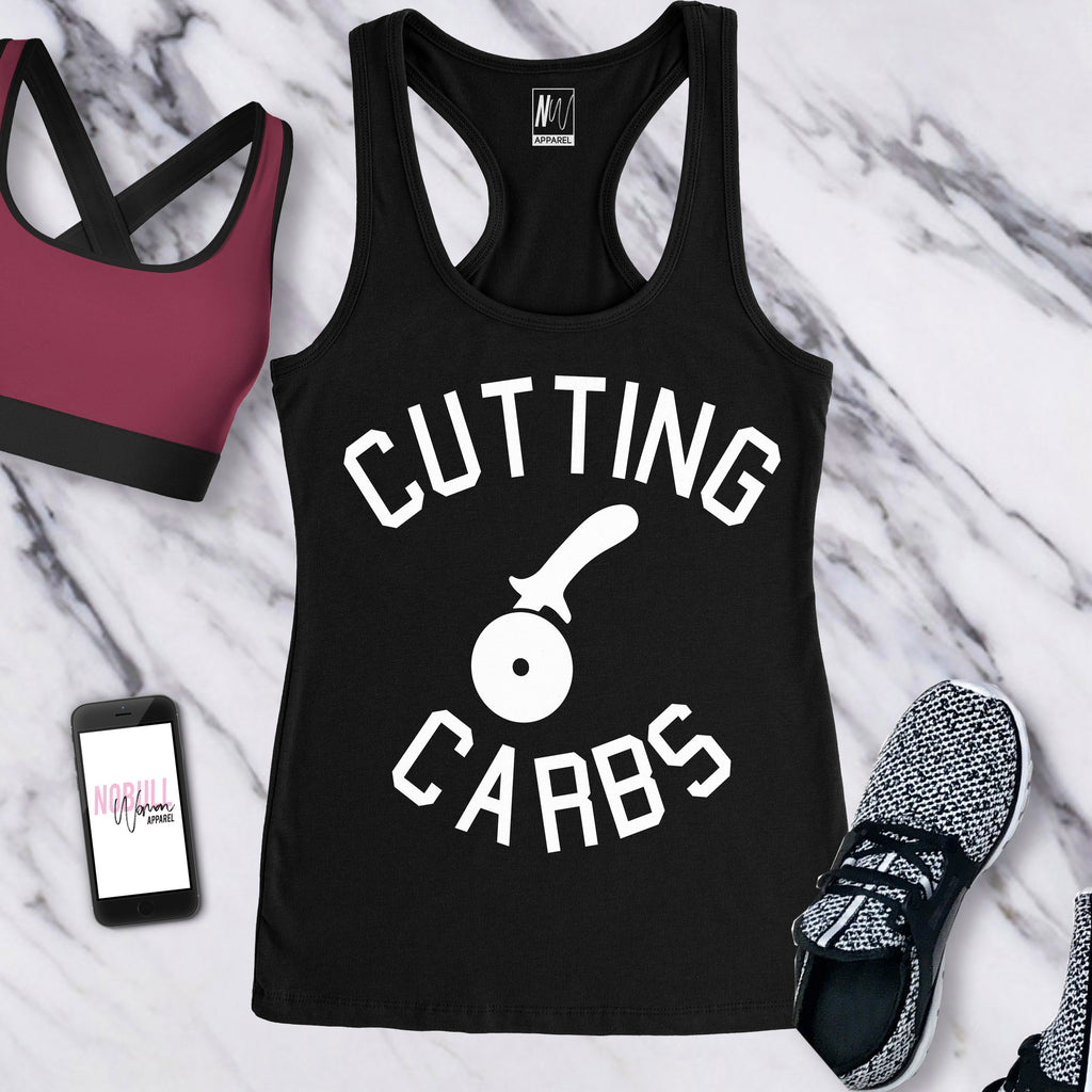 Cutting Carbs Tank Top Black Racerback