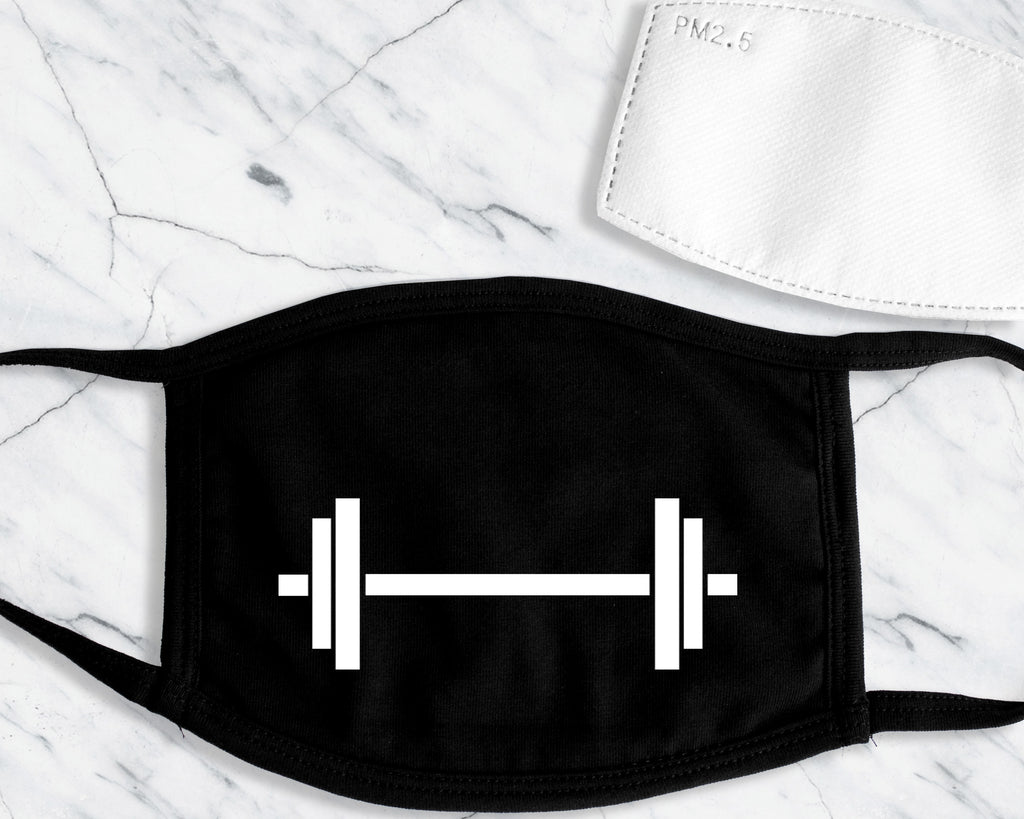 DUMBBELL SMILE Adult Face Mask with Filter Pocket and 1 Filter Included