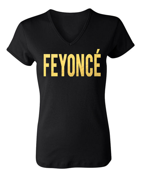 FIANCE V-Neck with Gold Print