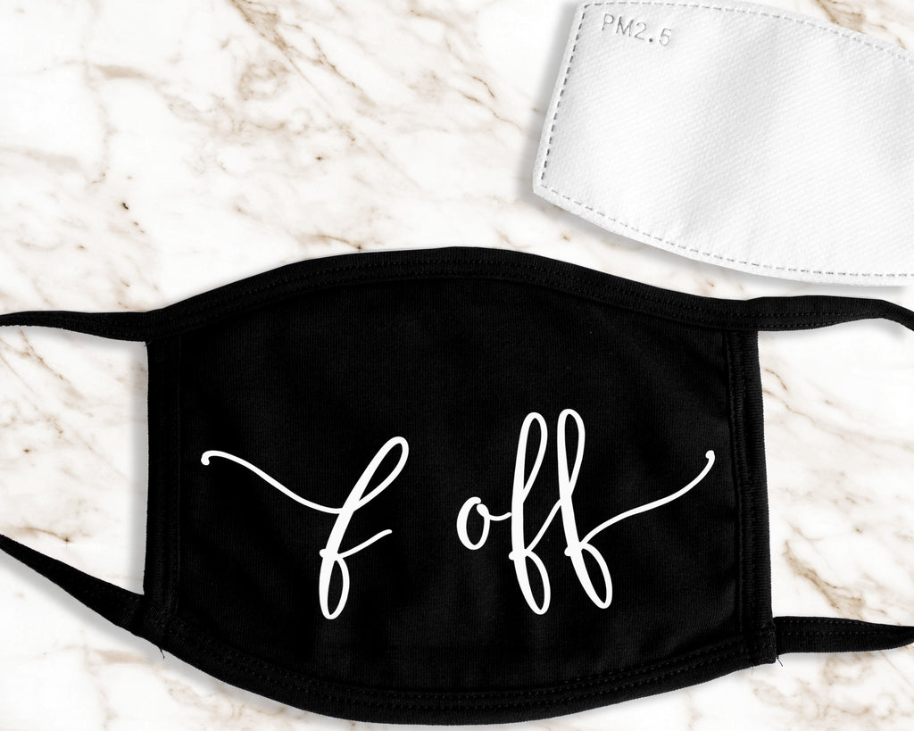 F OFF Adult Face Mask with Filter Pocket and 1 Filter Included