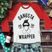 GANGSTA WRAPPER Christmas Baseball Tee