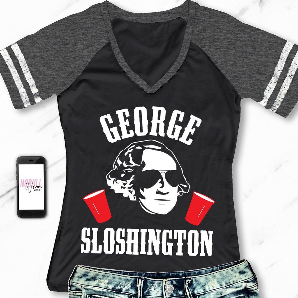 MOUNT SLOSHMORE 4th of JULY Shirt Black V-neck