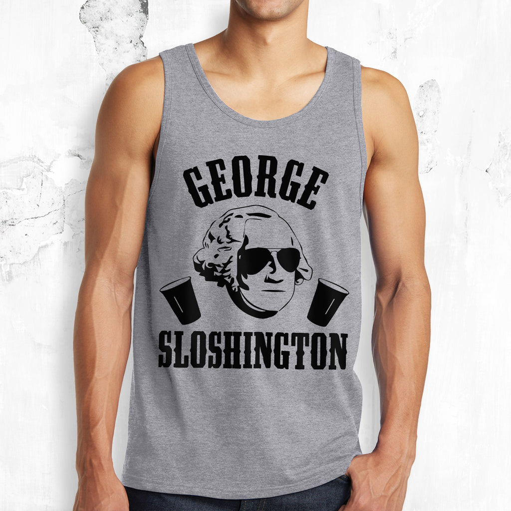 MOUNT SLOSHMORE - Men's Gray Tank - Pick President