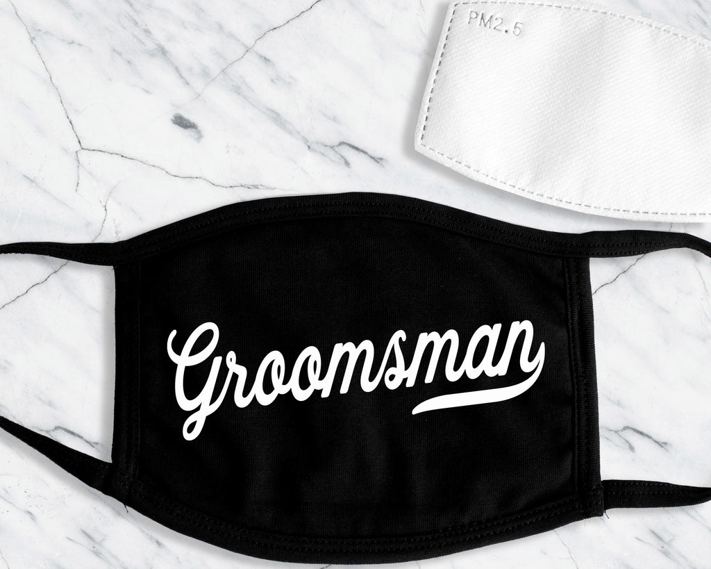 GROOM & GROOMSMEN Face Masks with Filter Pocket and 1 Filter