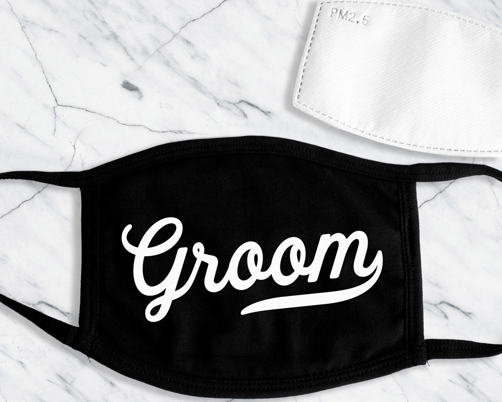 GROOM & GROOMSMEN Face Masks with Filter Pocket and 1 Filter