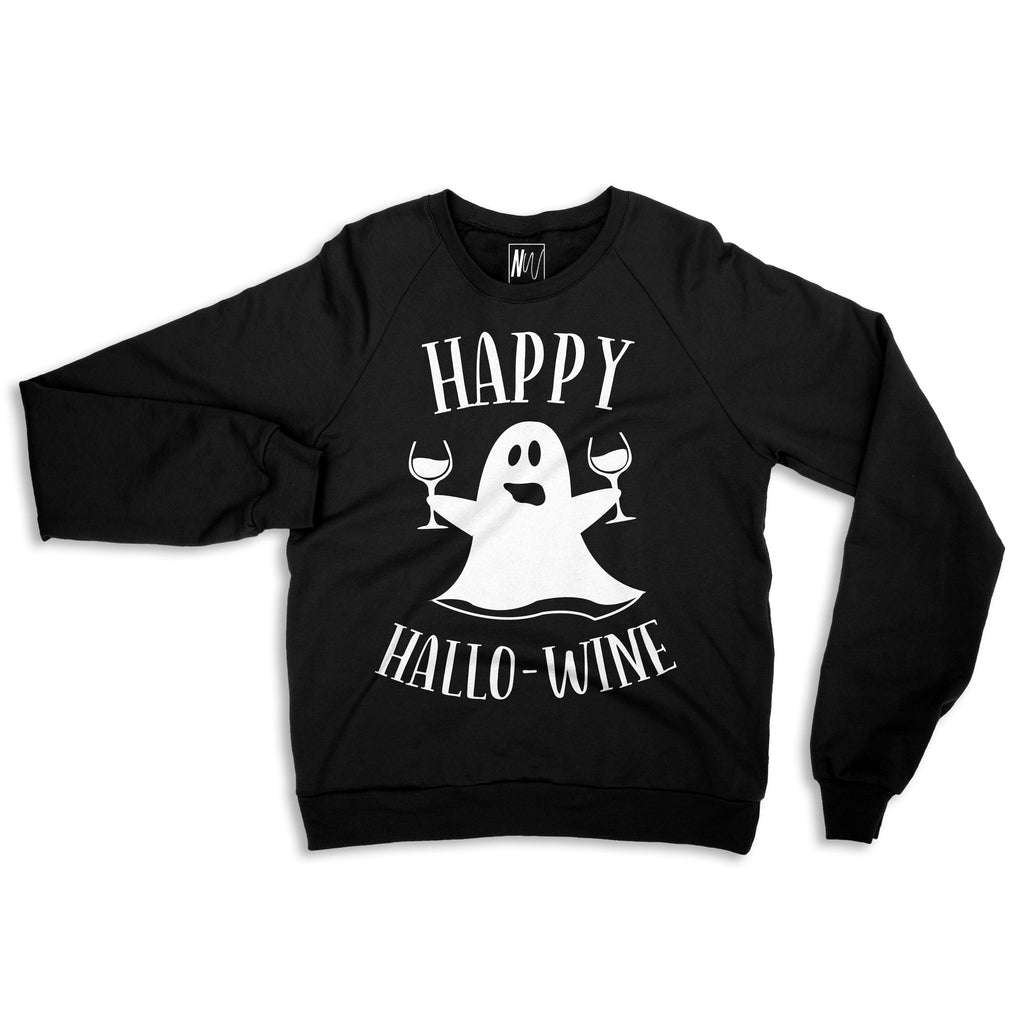 Happy HalloWine Ghost Crew Neck Sweatshirt