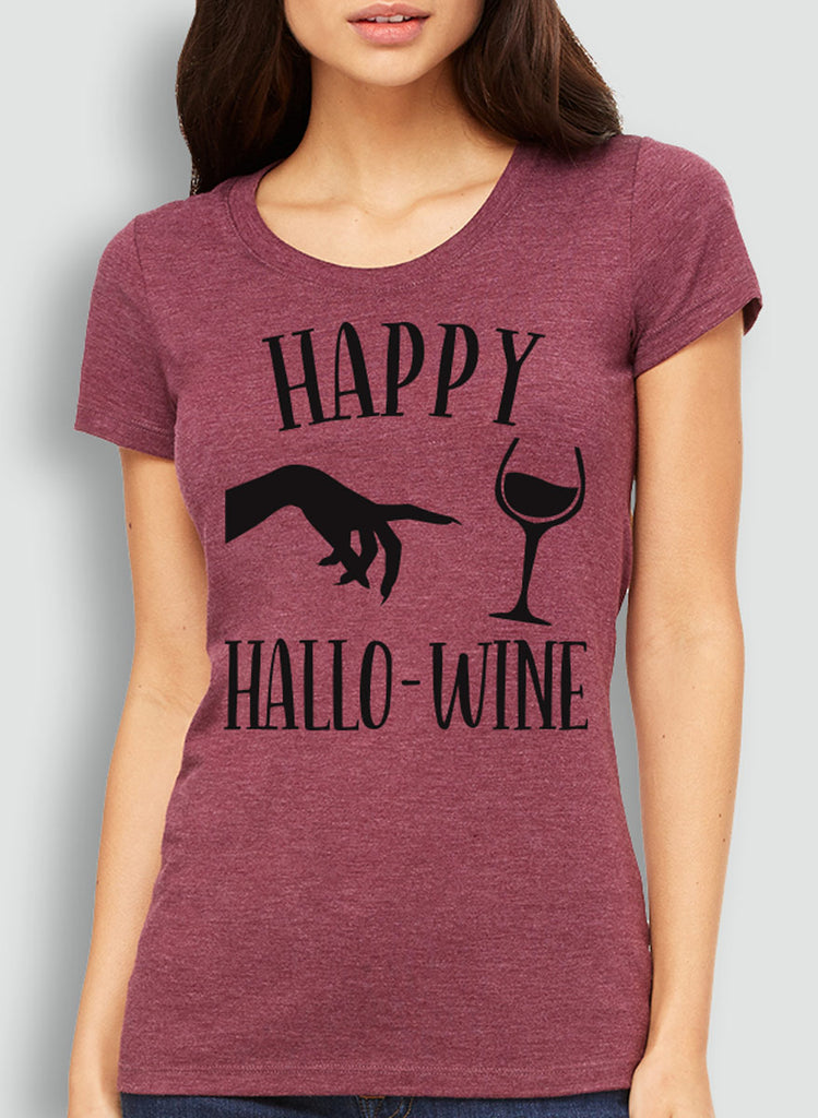 Happy HalloWine Witch Short Sleeve Tee - Pick Color