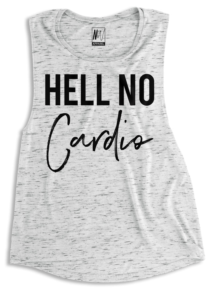 HELL NO Cardio Marble Muscle Tank Top - Pick Color