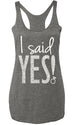 I Said YES! Bride Silver Glitter Heather Gray Tank Top