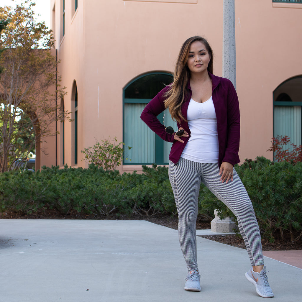 High Waist Gray Woven Mesh Leggings