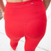 High Waist Red Leggings with Mesh Pocket