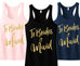 Jr Bridesmaid Script Tank Top with Gold Glitter - Pick Color