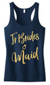 Jr Bridesmaid Script Tank Top with Gold Glitter - Pick Color
