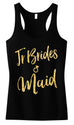 Jr Bridesmaid Script Tank Top with Gold Glitter - Pick Color